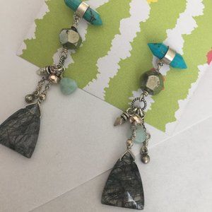 Chan Luu sliced quartz tourquoise earrings